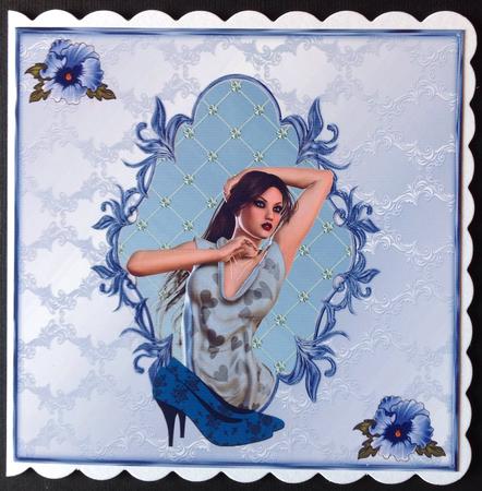Blue Patterned Blank Insert by Gitte Jensen
