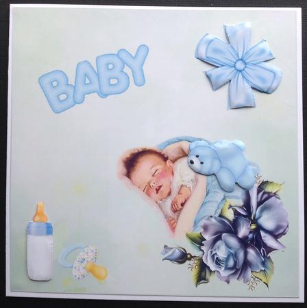 Vintage Baby Boy with Roses by Gitte Jensen