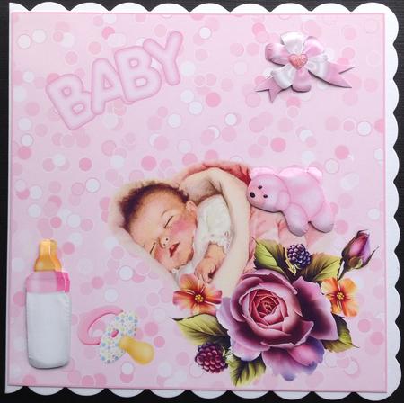 Vintage Baby Girl with Roses by Gitte Jensen