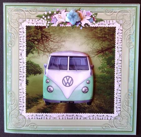 A Day in the Countryside - Approx: 8x8ins Card Front by Gitte Jensen