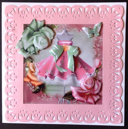 Pink Polka Dot Dress and Roses Topper by Gitte Jensen
