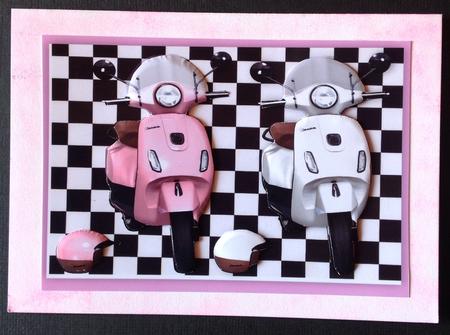 Pink and White Vespa Scooter in Frame by Gitte Jensen