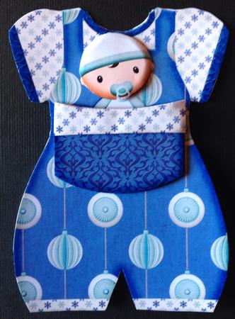 Baby Romper Shaped Card Baby Boy by Gitte Jensen