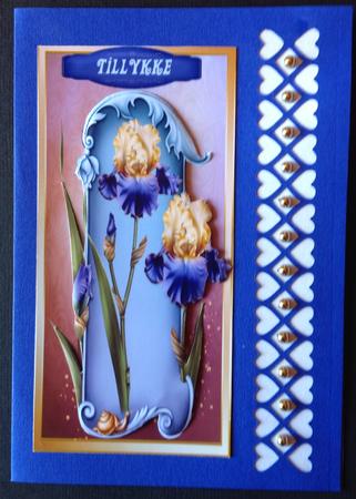 D,l Lovely Blue and Yellow Irises with Incert  by Gitte Jensen
