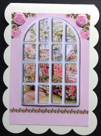 Rose Cottage Arched Window Topper & Decoupage by Gitte Jensen