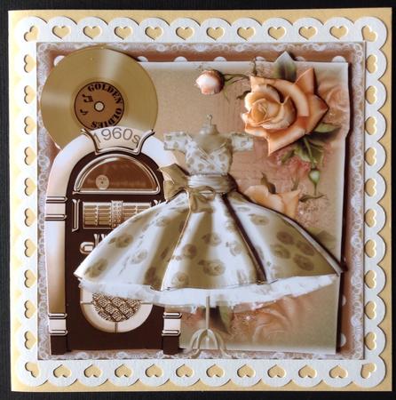 Retro the Gold Dress Card Front Kit by Gitte Jensen