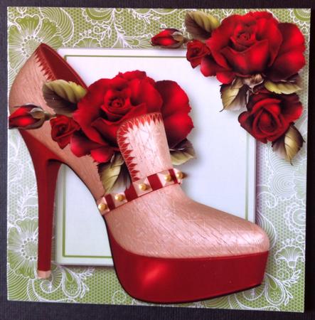 Stunning Shoes Lacey Square - the Paris - Red Roses by Gitte Jensen