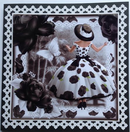 The Black Rose Dress Card Front Kit by Gitte Jensen