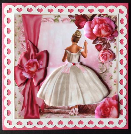 The Pink Bow Dress Card Front Kit by Gitte Jensen