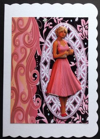Ladies on Lace Panels - Pink Gingham Dress by Gitte Jensen