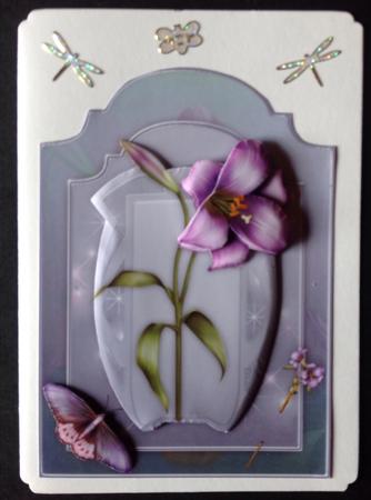Lily Bloom - Shaped Card Front with Step by Step by Gitte Jensen