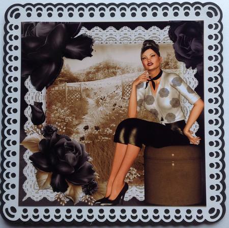 Vintage Sitting Pretty Topper 8x8 by Gitte Jensen