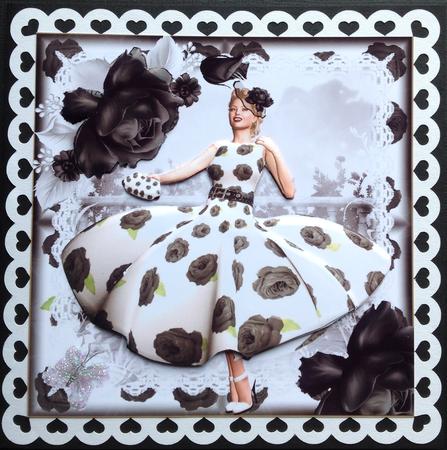 The Black Rose Hat Card Front Kit by Gitte Jensen