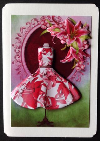 Fabulous Vintage Stargazer Lilies Dress by Gitte Jensen