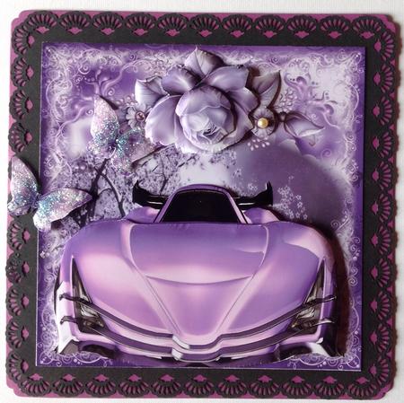 Purple Dream Machine Card Front Kit by Gitte Jensen