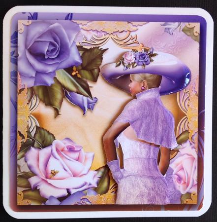 Beautiful Rose Lady Card Front by Gitte Jensen