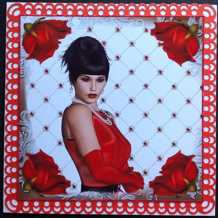 Insert Lady & Red Roses by Gitte Jensen