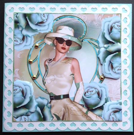 Beautiful Lady & Aqua Roses by Gitte Jensen
