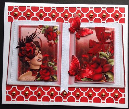 Beautiful Book Style Red Rose Hat Topper Kit by Gitte Jensen