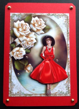 Lady in Red Female Card by Gitte Jensen
