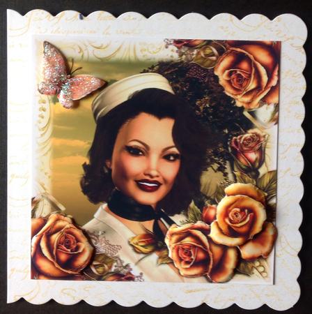Retro She's a Lady Card Front Kit by Gitte Jensen