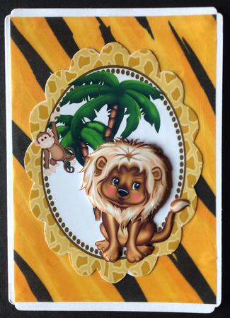 Cute Lion with Little Monkey by Gitte Jensen