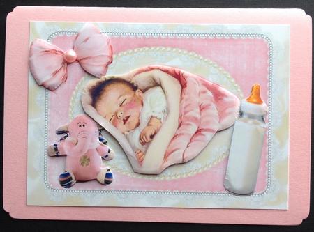 Sweet Baby Girl with Her Cuddly Ele by Gitte Jensen