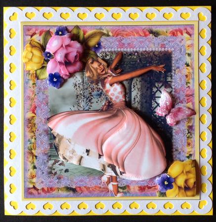 The Pink Floaty Dress Card Front Kit by Gitte Jensen