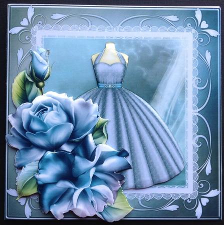 Blue Party Dress and Roses by Gitte Jensen