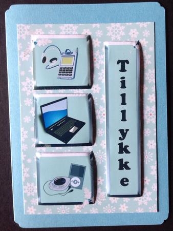 Gadget / Laptop Christmas Card Front & Decoupage by Gitte Jensen