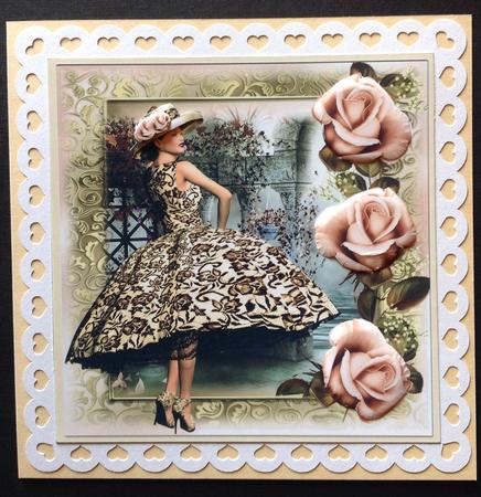 Beautiful Black Lace Dress and Pink Roses by Gitte Jensen