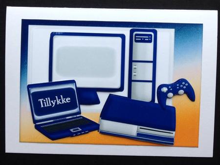 Computer and Various Games Gadgets in Blue by Gitte Jensen