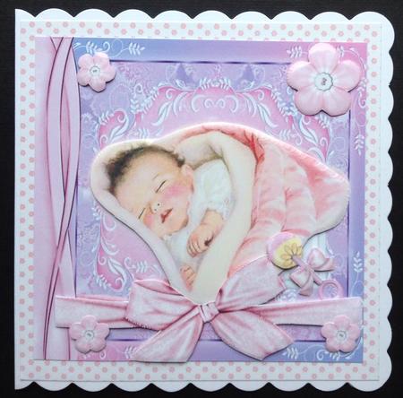 Baby Girl in Blanket 8x8 Mini Kit by Gitte Jensen