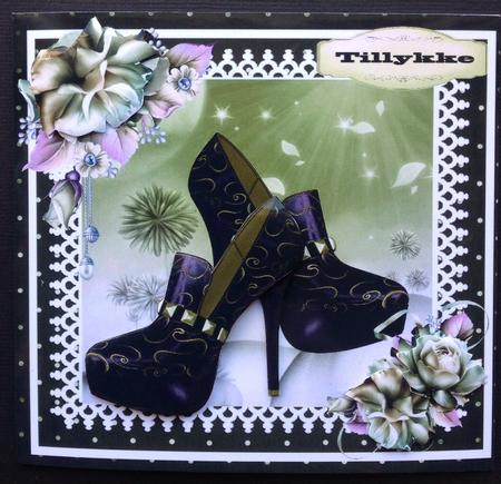 Lovely Shoes and Roses in Green  by Gitte Jensen
