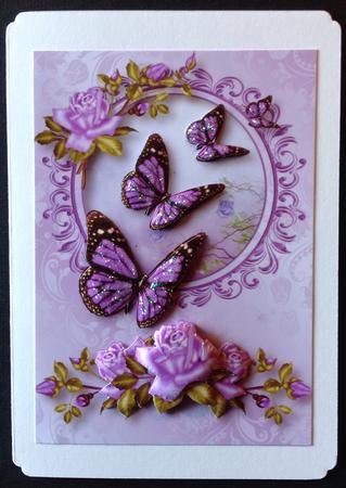Gorgeous Lilac Roses & Butterflies by Gitte Jensen