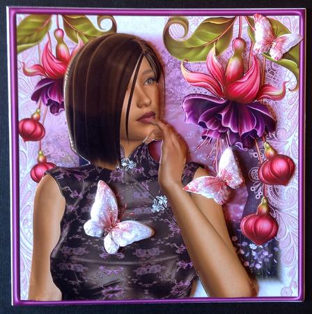 Oriental Fucshia Flutters Car Front Kit by Gitte Jensen