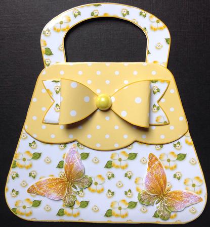 Beautiful Lemon Floral Handbag Card Kit by Gitte Jensen