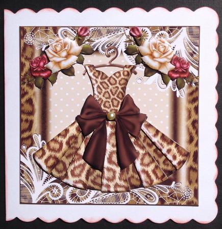 Gorgeous Wild Print Dress Card Front Kit by Gitte Jensen
