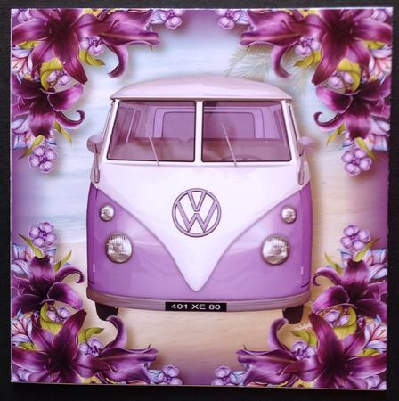 Floral Vw Van - Purple Lilies by Gitte Jensen