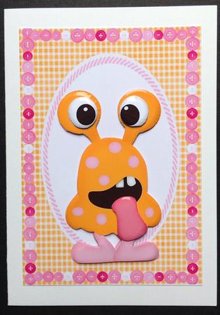 Lovely Orange & Pink Monster by Gitte Jensen