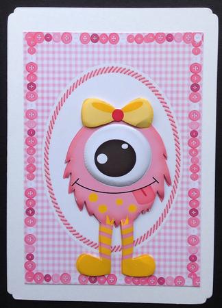 Lovely Yellow & Pink Monster by Gitte Jensen
