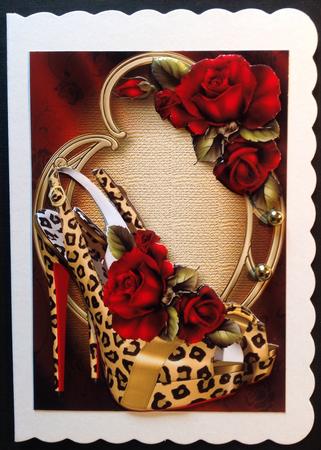 Leopard Print Slingbacks with Red Roses by Gitte Jensen