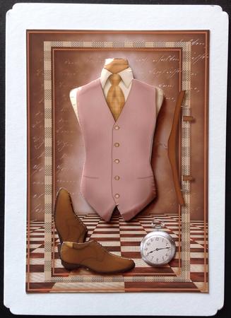 Male Card Vest Vintage Style by Gitte Jensen