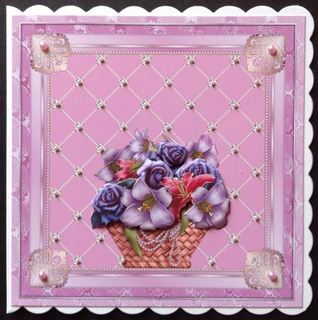 Lilies and Roses Gift Basket Card Mini Kit by Gitte Jensen