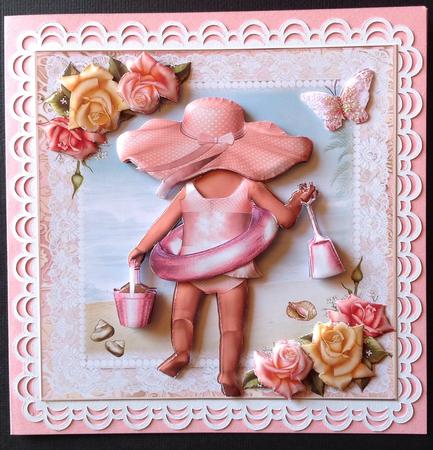 Cute Life's a Beach Card Front Kit by Gitte Jensen