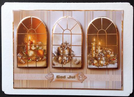 Christmas Candles and Presents Window View by Gitte Jensen