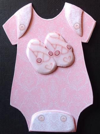 Baby Jumpsuit Shape Card Pink by Gitte Jensen
