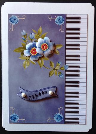 Blue Daisies Card Front by Gitte Jensen