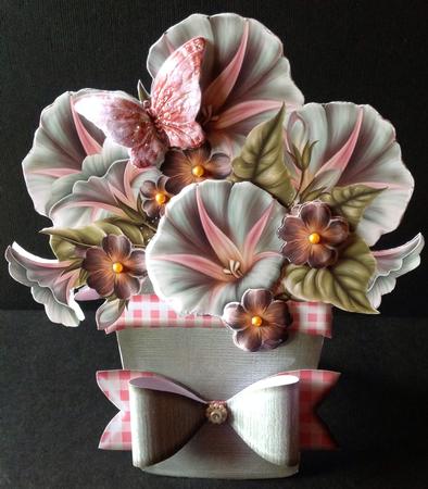 Glory Plant Pot with Paper Bow Shaped Card Kit by Gitte Jensen
