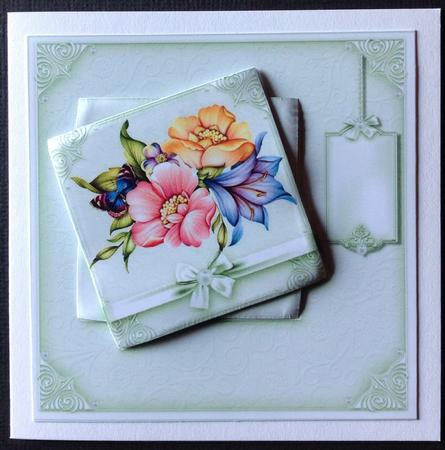 Floral Square Pale Green by Gitte Jensen